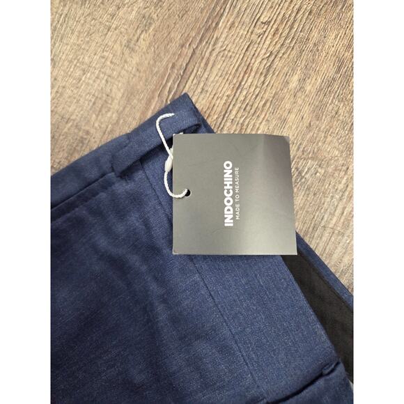 Indochino NWT Navy Blue Flat Front Men's Slack Suit Pants Size 30x28 - Picture 3 of 6
